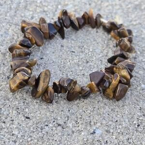 Tiger's Eye Chips Tumbled Stone Stretch Bracelet